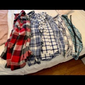 Lot of 5 men’s flannel, button down shirts. XL